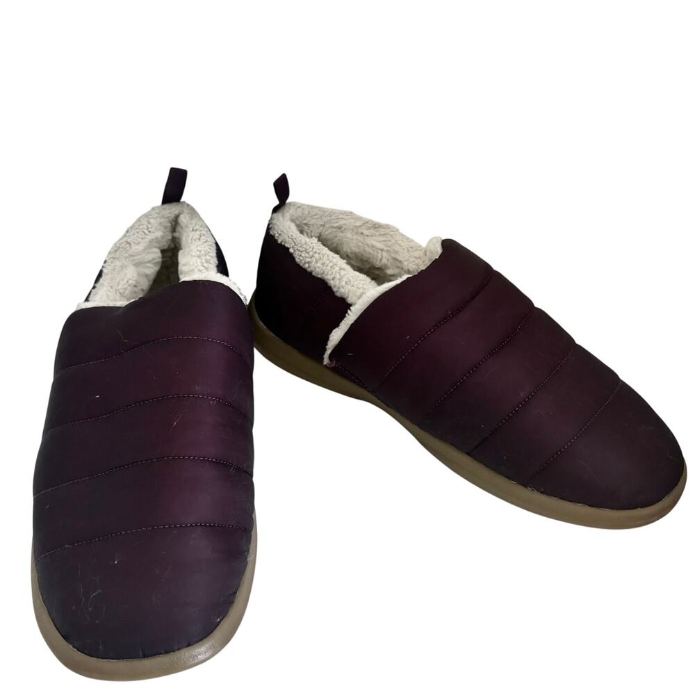 Vionic Tranquil Purple Quilted Faux Fur Slip On Shoes Orthotic Comfort 10